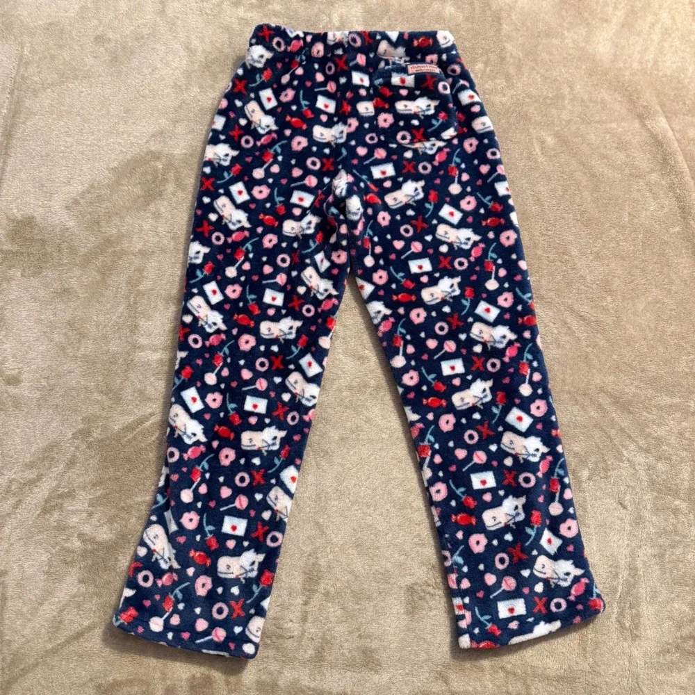 Vineyard Vines Kids Fleece Valentine Whale Pajama Pants M 10-12